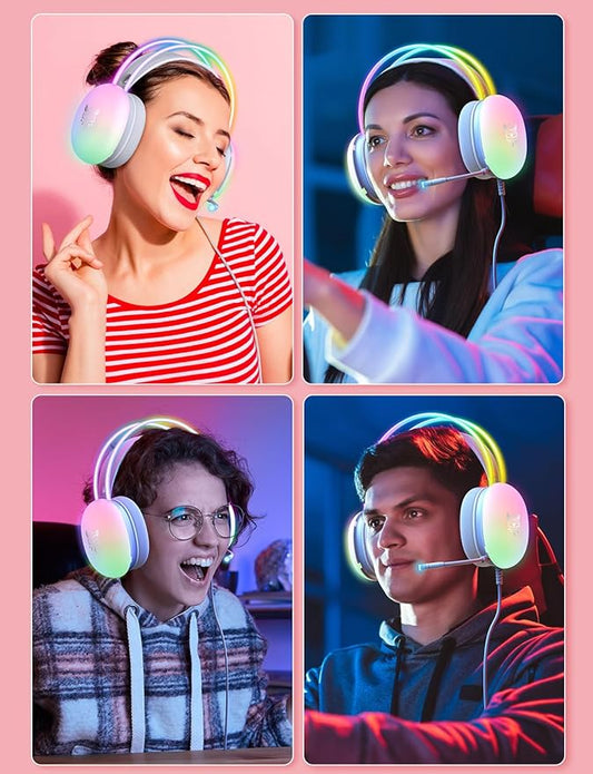 Rainbow Gaming Headphones , سماعات رأس قوس قزح للألعاب