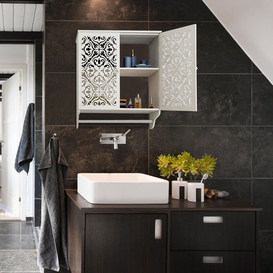 Bathroom Wall Mounted Cabinet With Towel Rod , خزانة الحمام المثبتة على الحائط مع قضيب المناشف